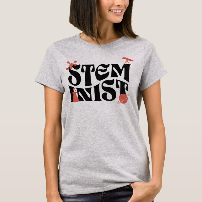 T-shirt Femme Dans La Stéménite Steministe Science Girl (Devant)