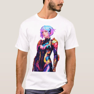 T-shirt Femme Dans Spacesuit Style Anime