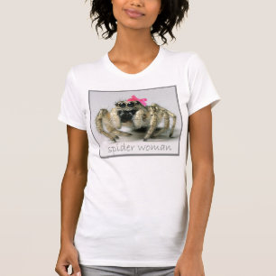 T-shirt Femme d'araignée avec l'arc rose