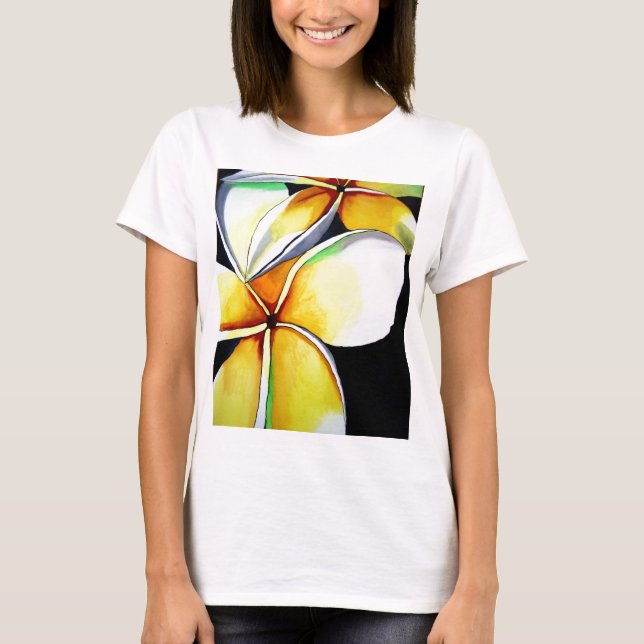 T-shirt femme d'art floral Frangipani (Devant)