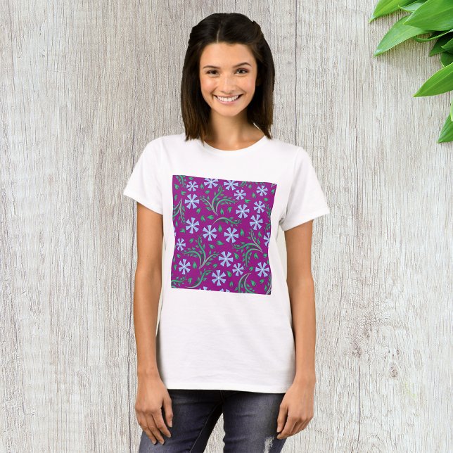 T-shirt femme d'art floral violet (Créateur téléchargé)