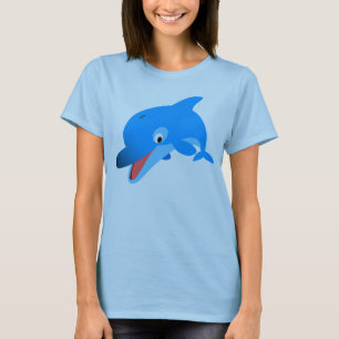 T-shirt femme dauphin à saut mignon
