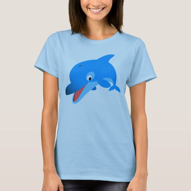 T-shirt femme dauphin à saut mignon (Devant)