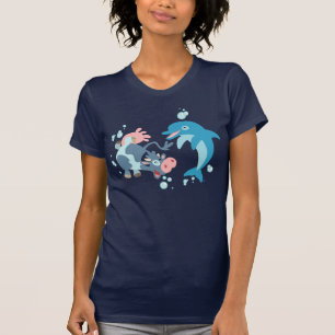 T-shirt femme Dauphin et seacow