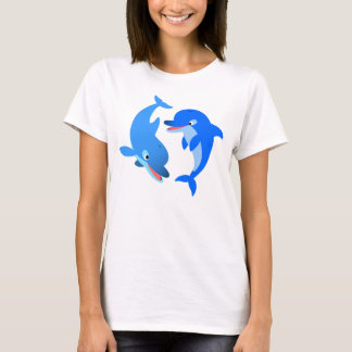 T-shirt Femme Dauphins Dauphins De Cartoon