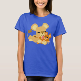 T-shirt Femme de bain Lion en caricature mignonne