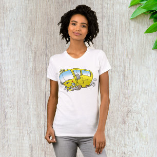 T-shirt Femme de bus Jaune caricature