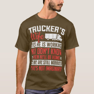 T-shirt Femme de camionneur Oui Il travaille Femme
