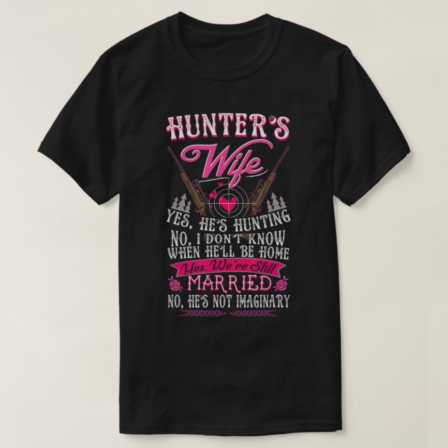 T-shirt Femme de chasseur Oui Il chasse un don de cerf pou (Design devant)