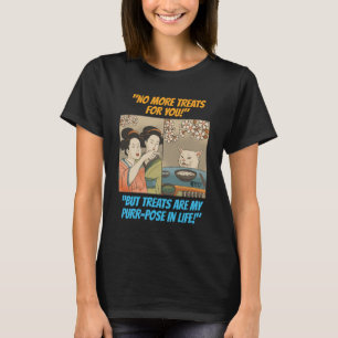 T-shirt Femme de chat drôle noir