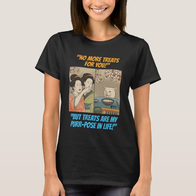 T-shirt Femme de chat drôle noir (Devant)