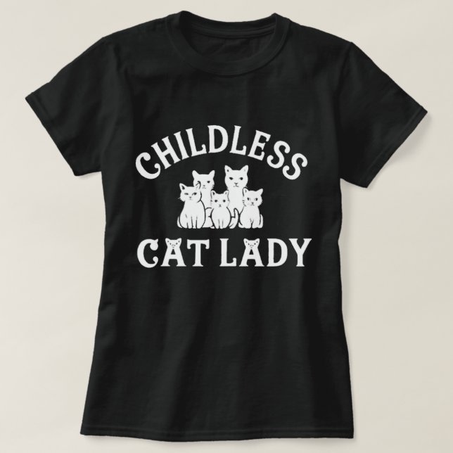 T-shirt femme de chat sans enfant (Design devant)