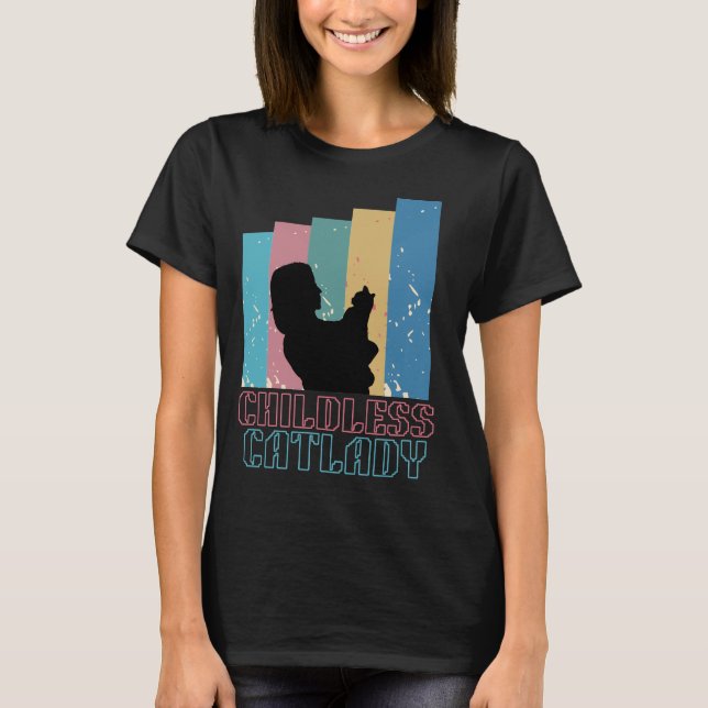 T-shirt Femme de chat sans enfant (Devant)