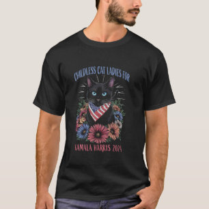 T-shirt Femme De Chat Sans Enfant Pour Kamala Harris 2024