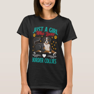 T-SHIRT FEMME DE CHIEN JUSTE UNE FILLE QUI AIME LES COLLÈG