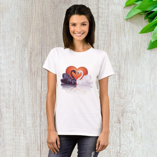 T-shirt Femme De Cygne Noir Et Blanc (Créateur téléchargé)