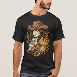 T-shirt Femme de dessin animé vintage et amour de chien, m