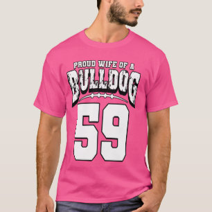 T-shirt Femme De Football De Bulldog Fière Du Joueur 59