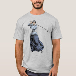 T-shirt Femme de golf vintage du XIXe siècle avec club de 