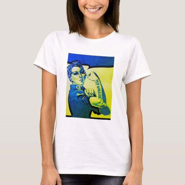 T-shirt FEMME de GUERRIER de PKD - rétro amusement de (Devant)