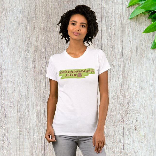 T-shirt femme de la journée de la marmotte (Créateur téléchargé)