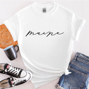 T-shirt femme de l'État du Maine Script