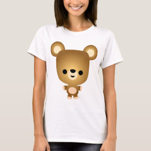 T-shirt Femme de l'ours en caricature mignonne