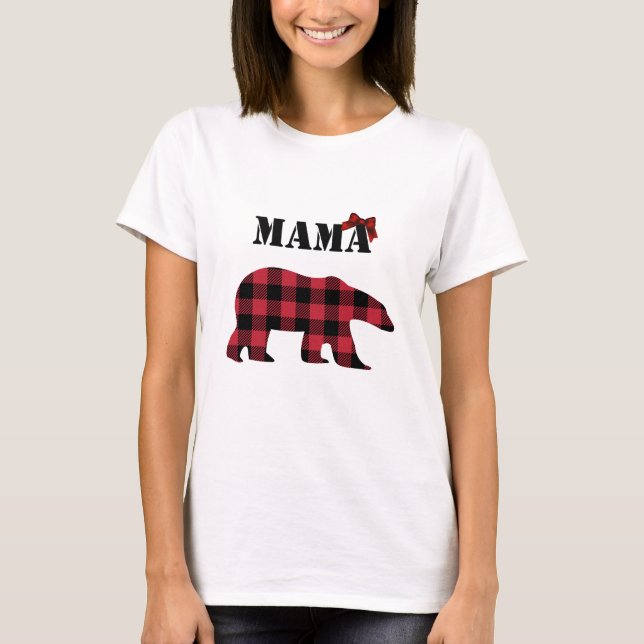T-shirt femme de Mama Bear Buffalo Plaid (Devant)