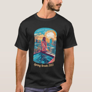 T-shirt Femme de Miami Brickell sur un toit-baignoire