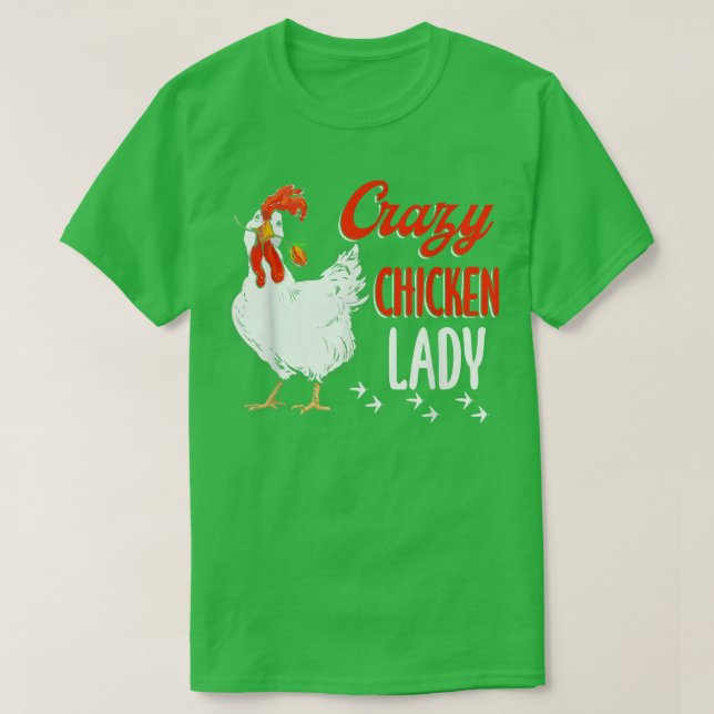 T-shirt Femme de poulet folle Fermière agricole (Design devant)