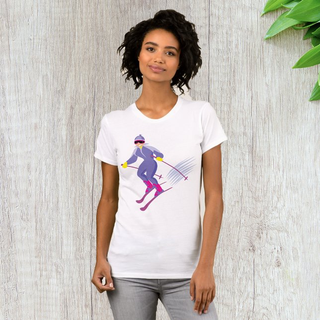 T-Shirt Femme de Ski (Créateur téléchargé)
