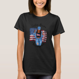 T-shirt Femme demi-costaricaine Noire femmes Américaine 4è