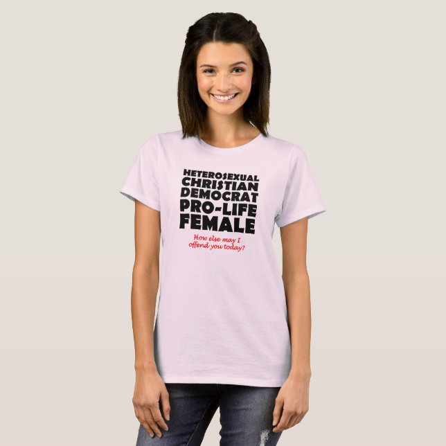 T-shirt Femme démocrate offensive Humour-chemise chrétienn (Devant entier)