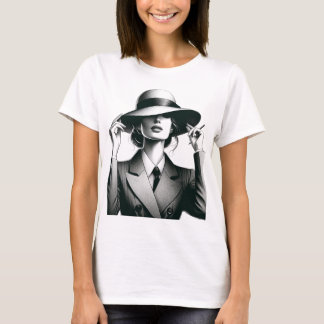 T-shirt femme design noir et blanc