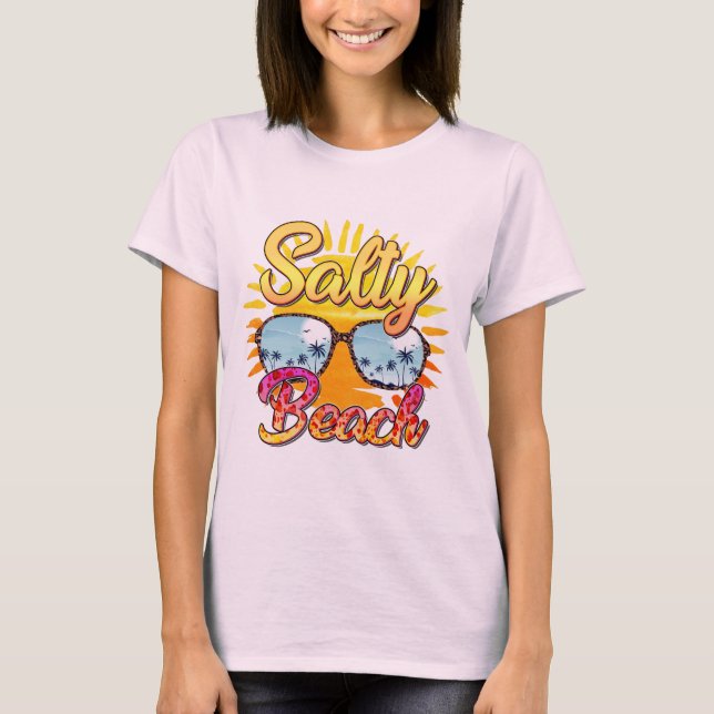 T-shirt Femme d'été Salty Beach | Bonjour été (Devant)