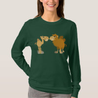 T-shirt femme deux mignonnes chameaux de dessin
