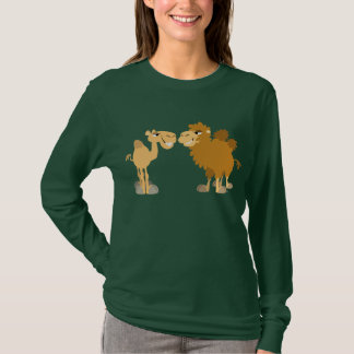 T-shirt femme deux mignonnes chameaux de dessin
