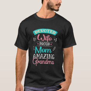 T-shirt Femme dévouée Fier Maman Extraordinaire Grand-mère