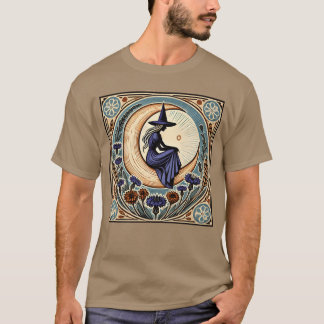 T-shirt Femme d'Halloween sorcière bleue