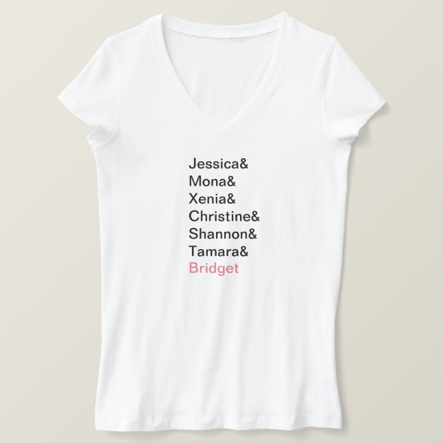 T-shirt Femme d'honneur Ampersand Mariage Bachelorette Che (Design devant)