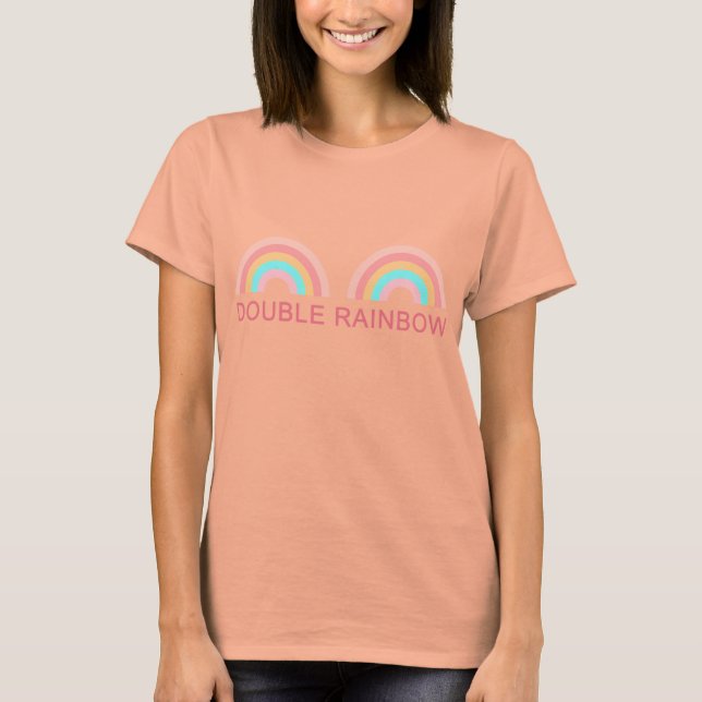 T-shirt femme double arc-en-ciel (Devant)