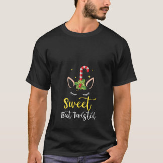 T-shirt Femme Douce mais tordu Sucre de canne drôle Unicro