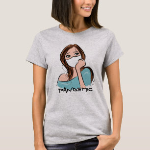T-shirt femme douce, mignonne "pandémique"