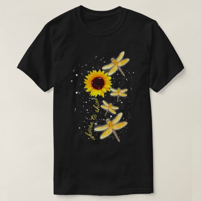 T-shirt Femme Dragonfly Sunflower croissance de l'enseigna (Design devant)