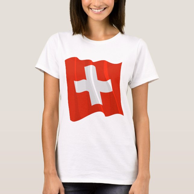 T-Shirt Femme Drapeau Suisse (Devant)