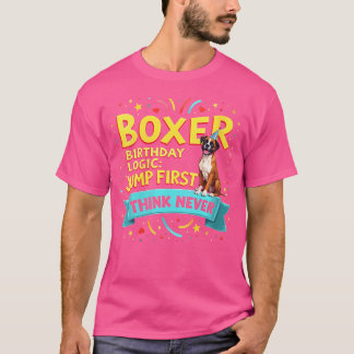 T-shirt Femme Drôle Anniversaire Cadeau Boxe Chien
