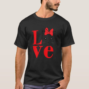 T-shirt Femme Drôle Chat Maman Valentines Jour Mignonne Ch