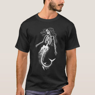 T-shirt Femme Drôle Halloween Sirène Skeleton Cool cadea