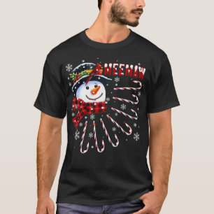 T-shirt Femme drôle Meemaw Noël Snowman avec Candy C