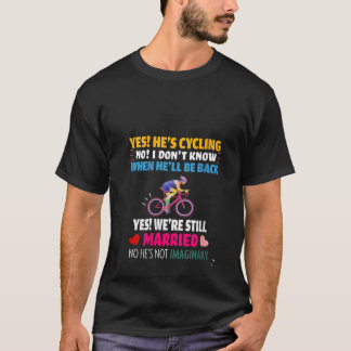 T-shirt Femme drôle oui il fait du vélo femme mariée mari